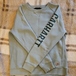 Carhartt Women's Light Blue Crewneck Sweater